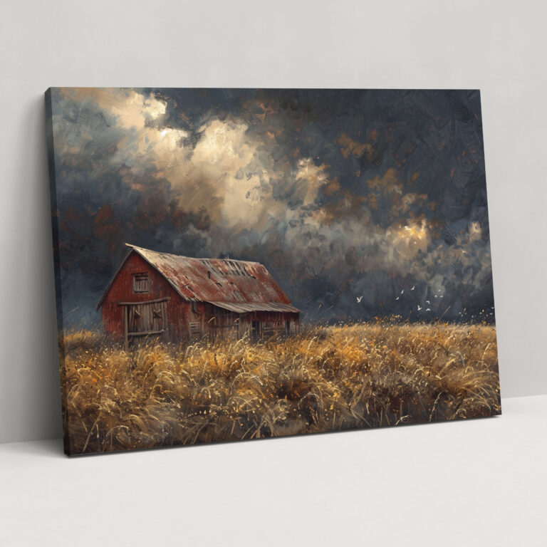 Realism Canvas Print - Stormy Sky Barn - Realism, Wall Art, Realism, Canvas