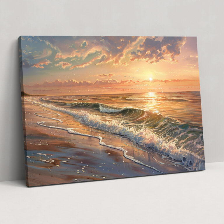 Realism Canvas Print - Sunset Beach - Realism, Warm Hues, Realism, Beach
