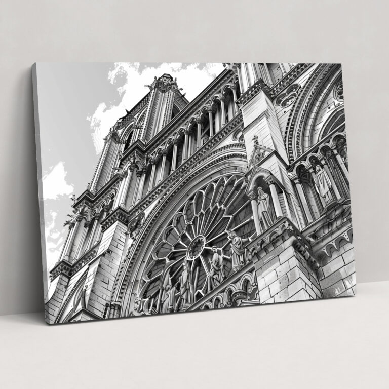 Realism Canvas Print - Paris Cathedral - Realism, Canvas Wall Art, Canvas, Intricate Details