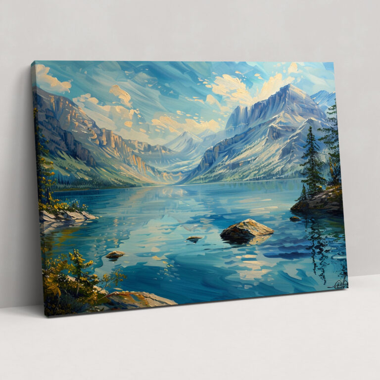 Realism Canvas Print - Mountain Lake - Realism, Wall Art, Mountains, Lake