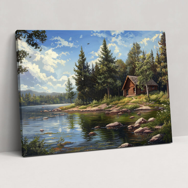 Realism Wall Art: Secluded Cabin - Realism, Wall Decoration, Wall Art, Canvas