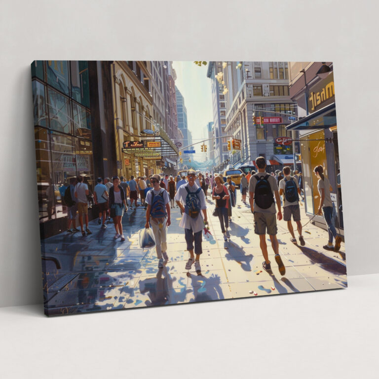 Realism Wall Art: City Street - Realism, Home Decoration, Canvas Wall Art, Realism