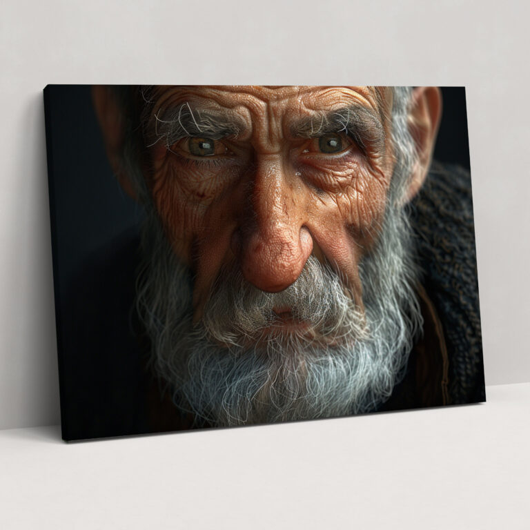 Realism Canvas Print Wise Old Man Portrait Wall Art - Realism, Home Decoration, Canvas, Realism