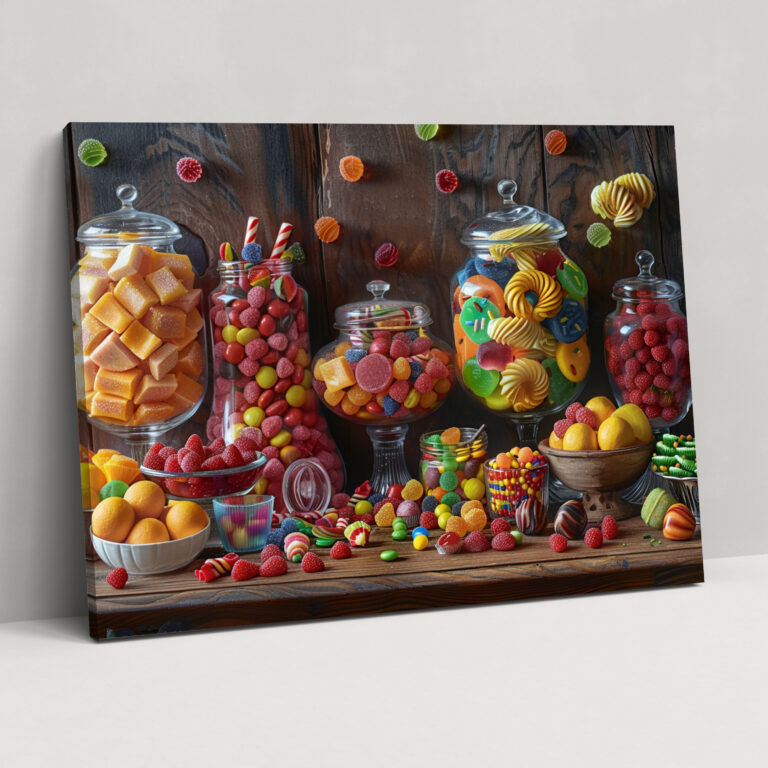 Realism Canvas Print Colorful Candies Still Life Wall Art - Realism, Canvas Print, Home Decoration, Canvas Wall Art