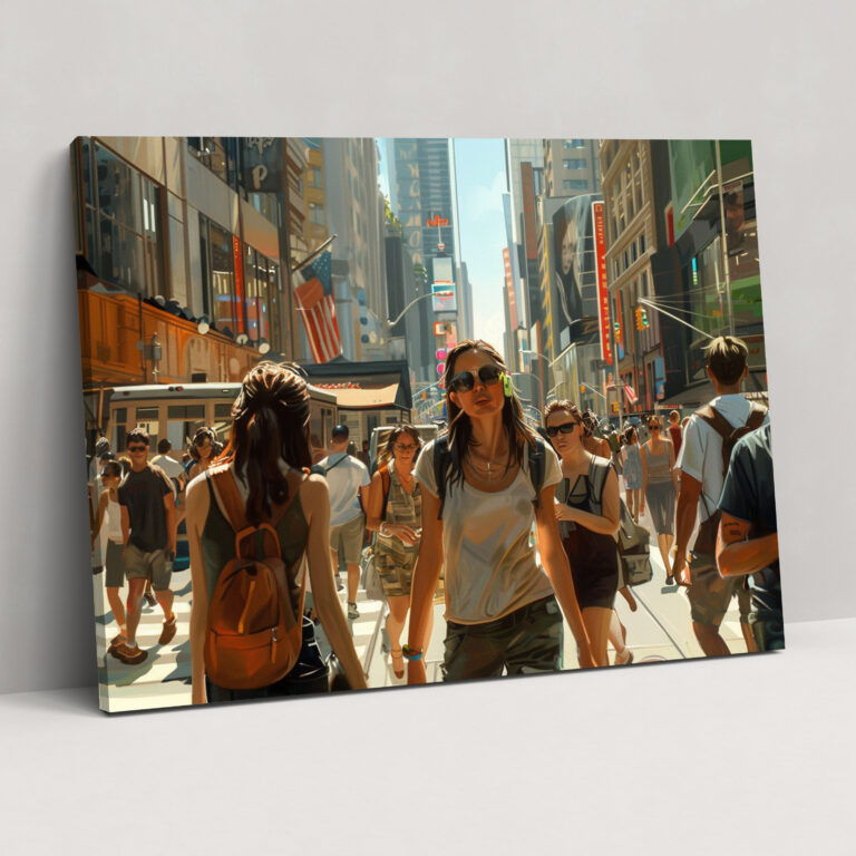 Realism Wall Decoration: City Life - Realism, City Life, Diverse Individuals, Canvas Print