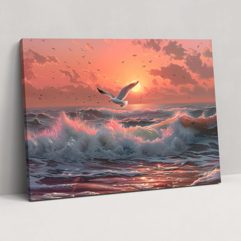 Realism Canvas Print: Coastal Serenity - Realism, Canvas Print, Coastal Scene, Waves