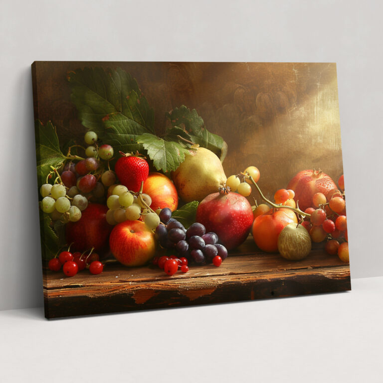 Realism Canvas Wall Art: Fruitful Abundance - Realism, Realism, Canvas Wall Art, Wooden Table