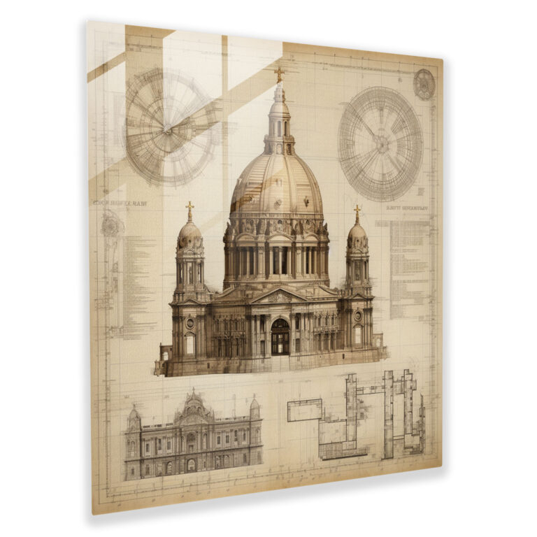 Renaissance Cathedral Dome Glass Print - Renaissance, Craftsmanship, Renaissance, Glass Print