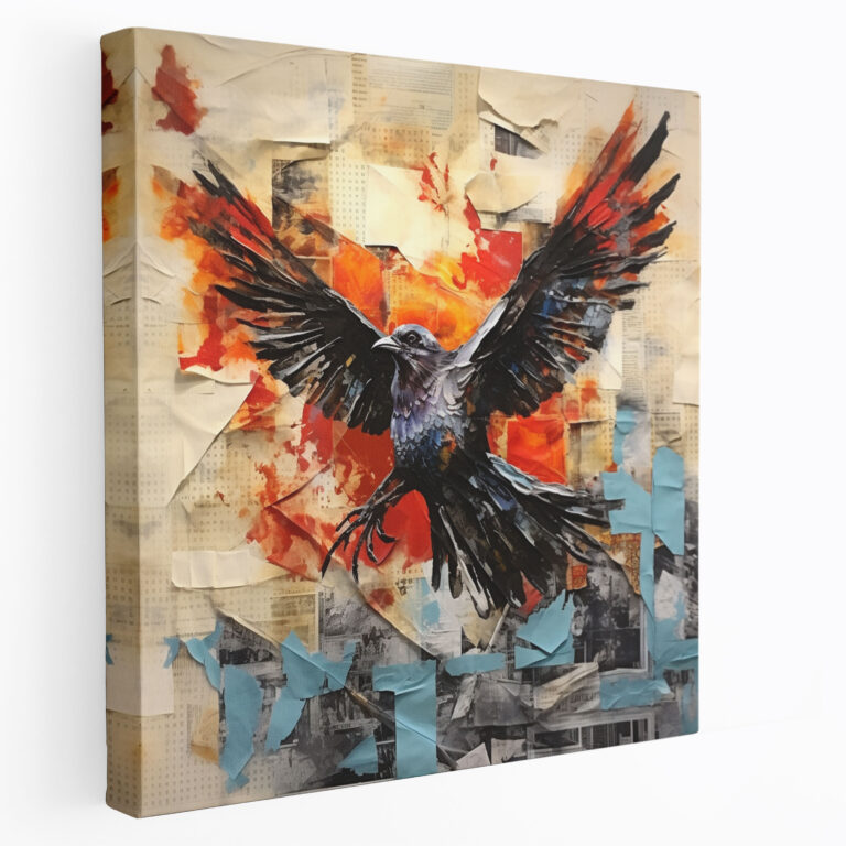 Phoenix Of Rejection Canvas Print - Rejection, Phoenix Rising From The Ashes, Abstract Mixed Media Artwork, Phoenix Of Rejection Canvas Print