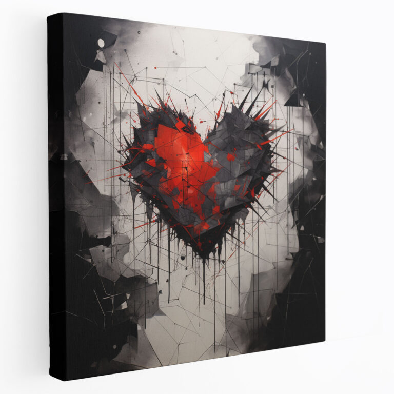 Broken Hearts Canvas Print - Rejection, Wall Decoration, Wall Art, Broken Hearts Canvas Print