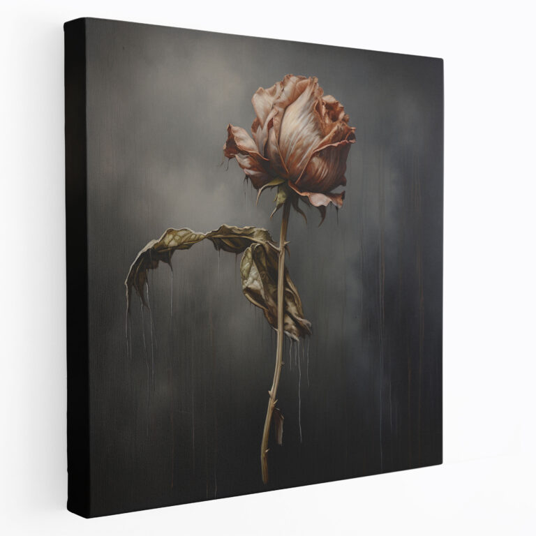 Rejection Realistic Canvas Print - Rejection, Canvas Wall Art, Single Wilted Flower, Abandoned
