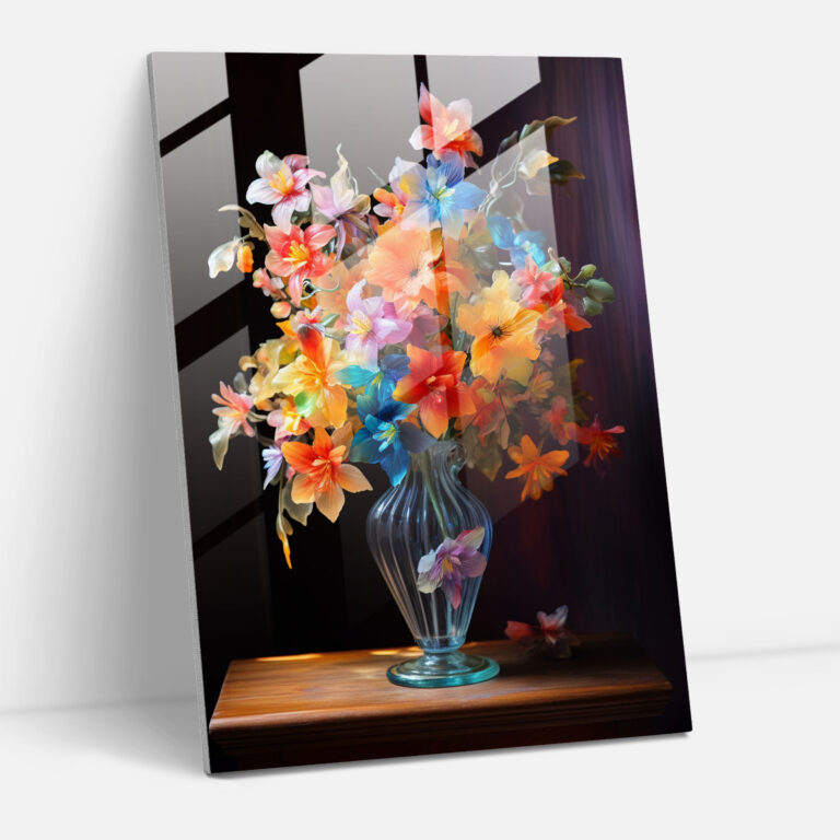 Realistic Glass Sculpture - Vintage Bouquet Glass Wall Art - Realistic Glass Sculpture, Rustic Table, Home Decoration, Realistic Glass Sculpture