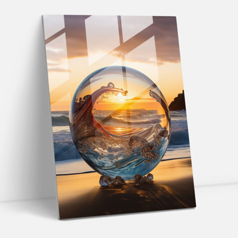 Realistic Glass Sculpture - Sunrise Glass Print - Realistic Glass Sculpture, Tranquility, Warmth, Modern Art