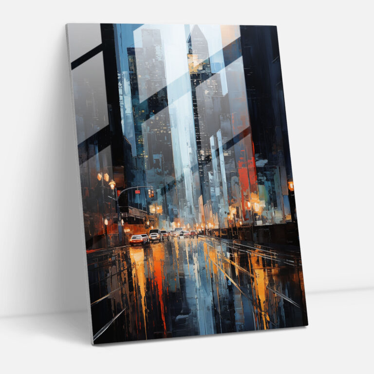 Realistic Glass Sculpture - Urban Glass Print - Realistic Glass Sculpture, Realistic Glass Sculpture, Glass Print, Urban Cityscape