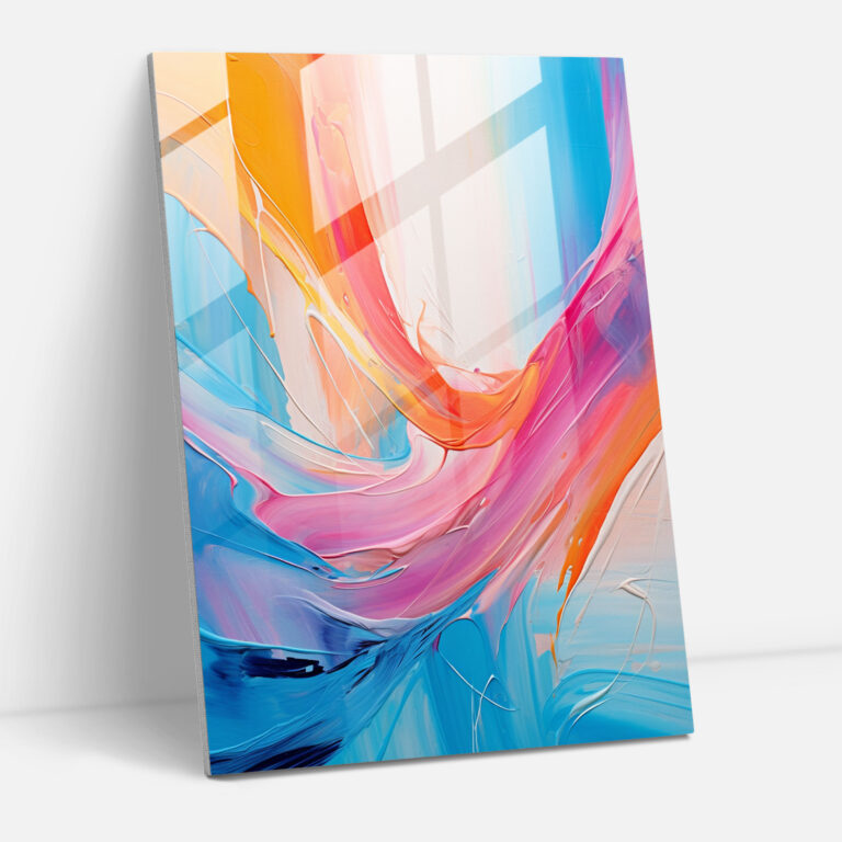 Glass Art Print - Abstract Colorful Splash - Realistic Glass Sculpture, Glass Print, Modern Art, Abstract