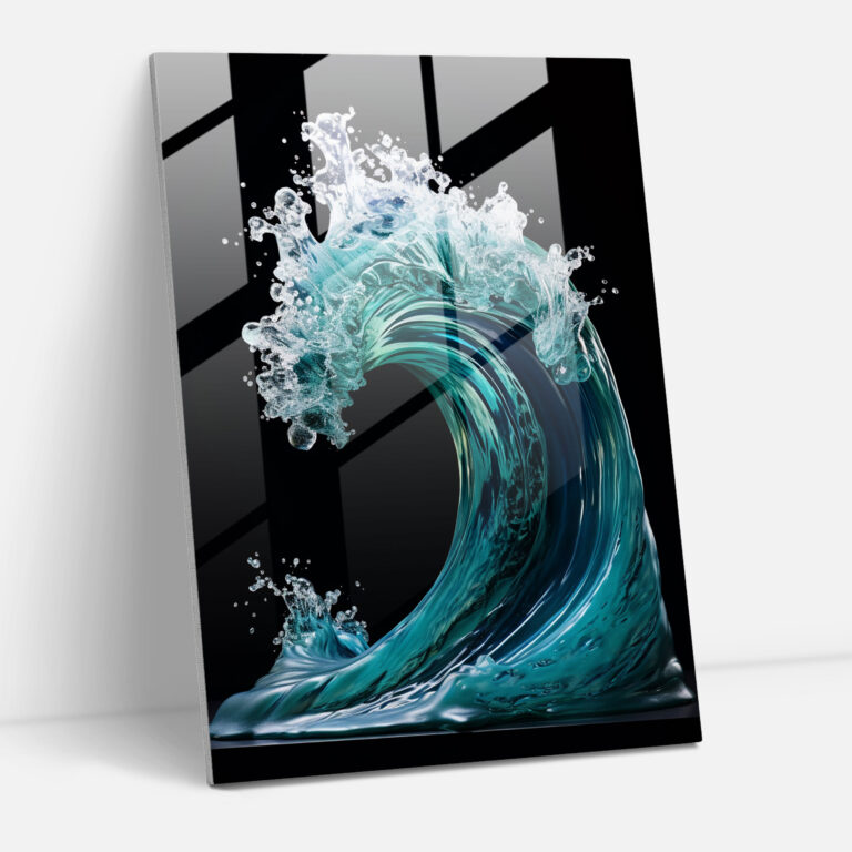 Glass Art Sculpture - Majestic Ocean Wave - Realistic Glass Sculpture, Home Decoration, Glass Print, Glass Sculpture