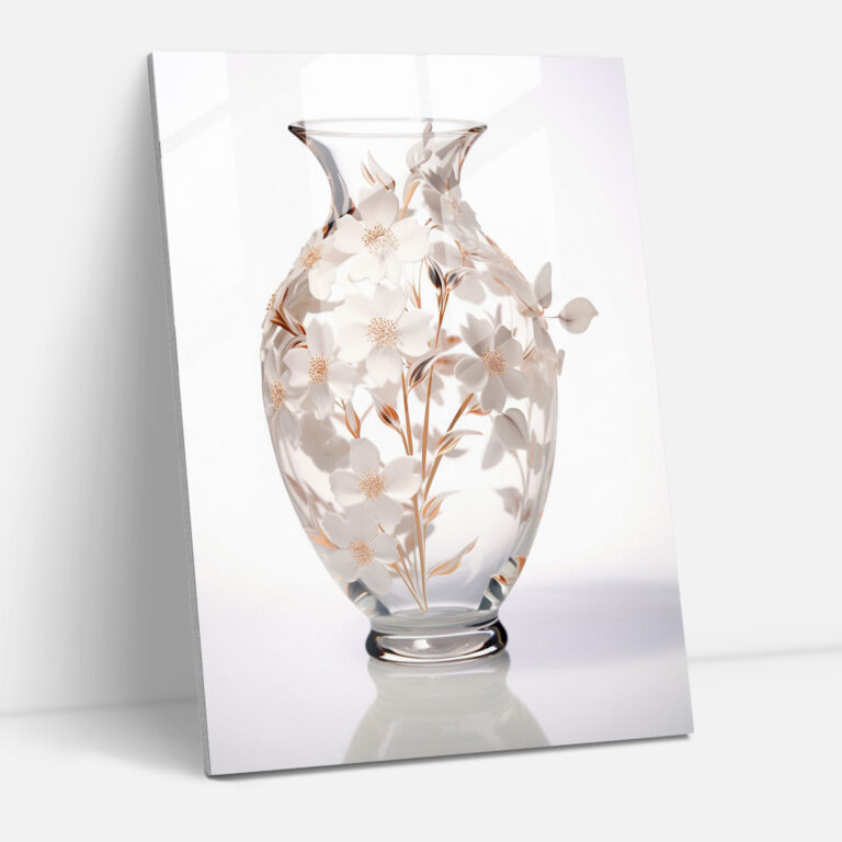 Etched Glass Wall Art - Floral Elegance - Realistic Glass Sculpture, Glass Art, Glass Wall Art, Wall Decoration