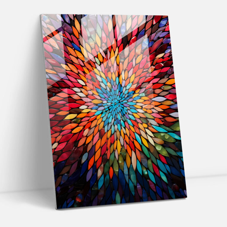 Glass Wall Art - Kaleidoscope Symphony - Realistic Glass Sculpture, Patterns, Glass Wall Art, Wall Decoration