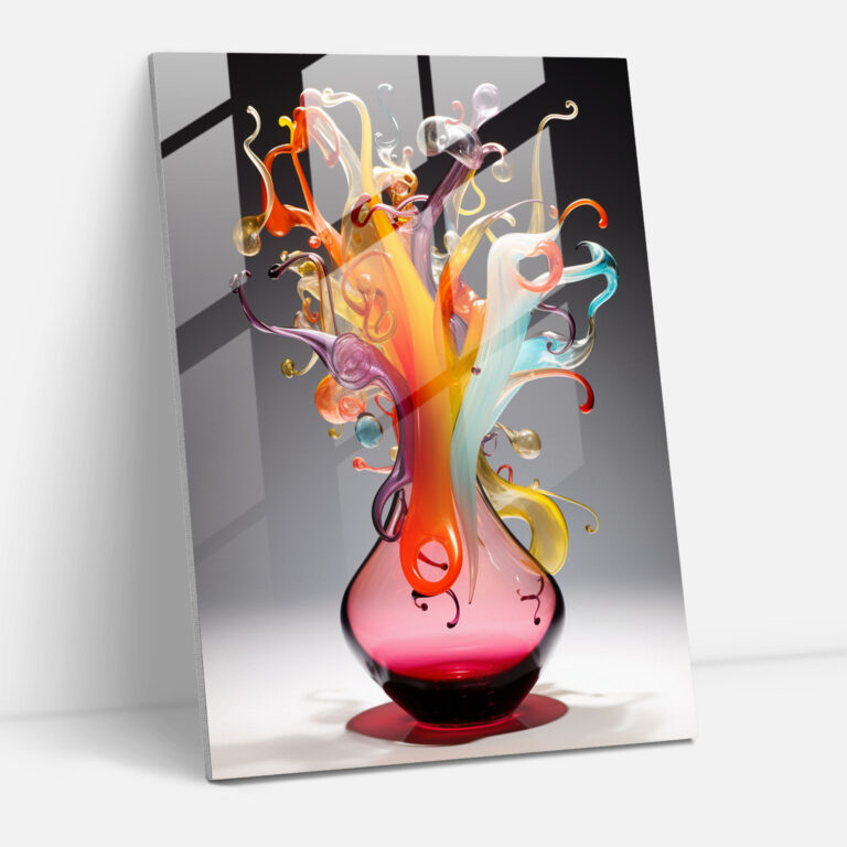 Hand-Blown Glass Art - Vibrant Fusion - Realistic Glass Sculpture, Striking, Hand-Blown Glass, Vibrant
