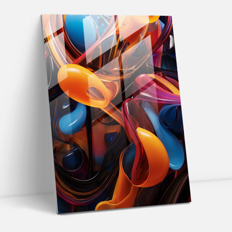 Glass Wall Art - Bold And Vibrant Abstract Patterns Decoration - Realistic Glass Sculpture, Glass Wall Art, Vibrant, Modern Art