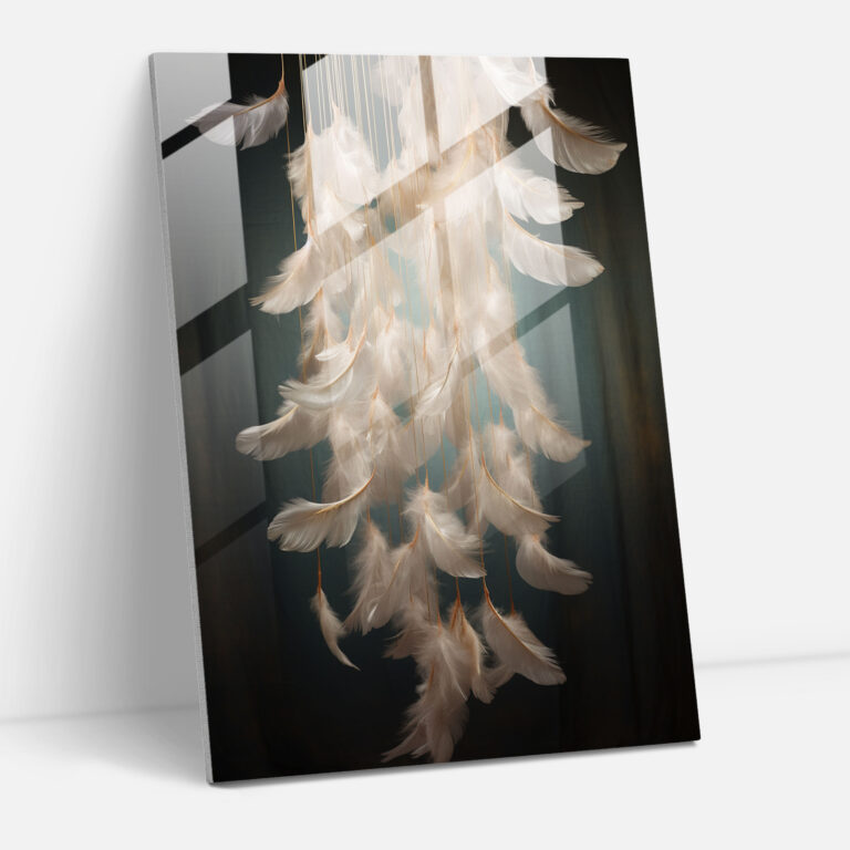 Ethereal Glass Feathers - Realistic Glass Sculpture, Glass Print, Home Decoration, Glass Art