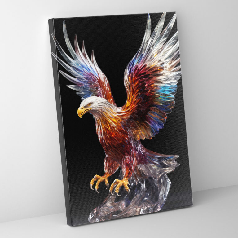 Realistic Glass Sculpture Wall Art - Realistic Glass Sculpture, Wall Art, Grace And Strength, Canvas Wall Art
