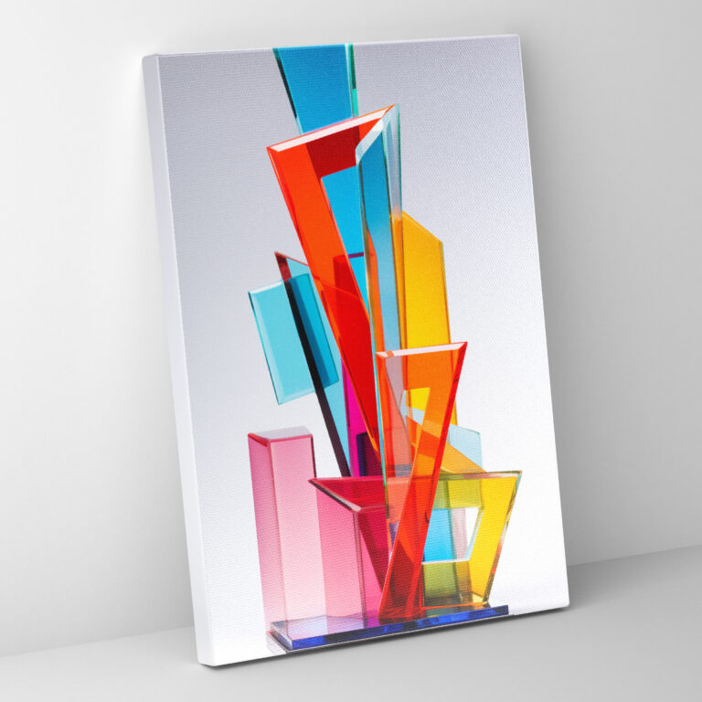 Contemporary Abstract Glass Sculpture Wall Decoration - Realistic Glass Sculpture, Wall Decoration, Canvas Print, Home Decoration