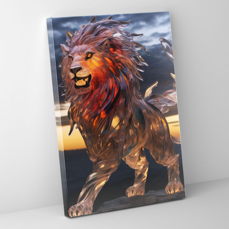 Realistic Glass Sculpture Wall Art Decor - Realistic Glass Sculpture, Lion, Elegance, Home Decoration