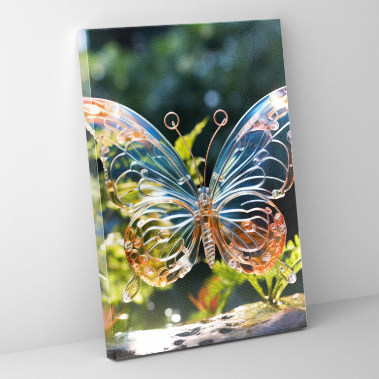 Realistic Glass Sculpture Canvas Wall Art - Realistic Glass Sculpture, Canvas Wall Art, Tranquil Garden, Glass Sculpture