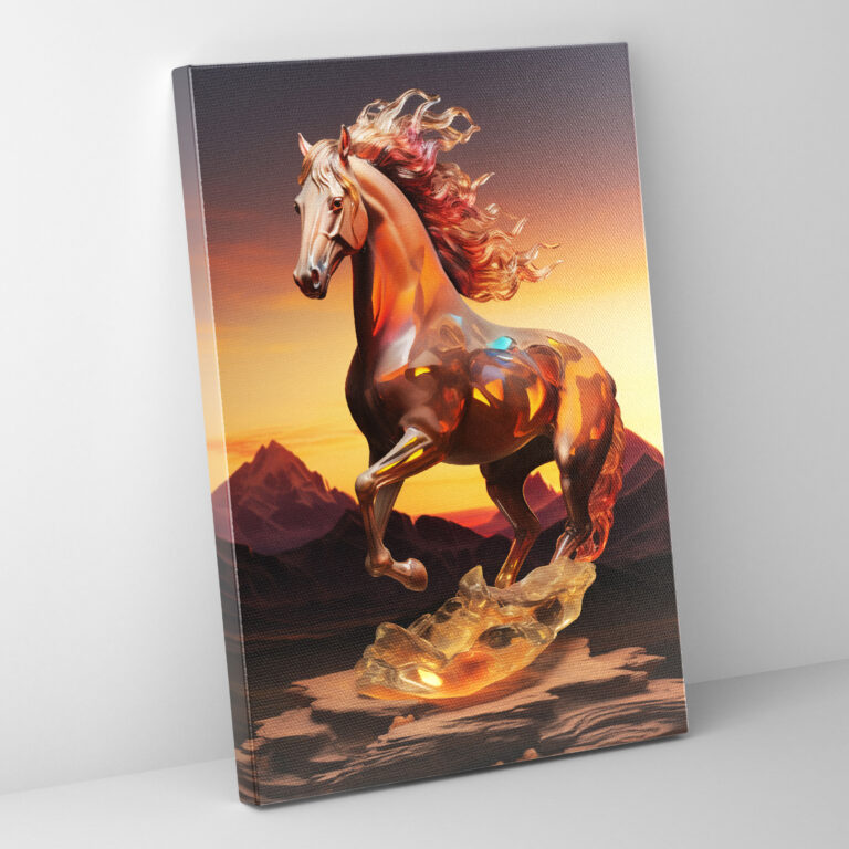 Realistic Glass Sculpture Wall Decoration - Realistic Glass Sculpture, Canvas, Canvas Wall Art, Horse