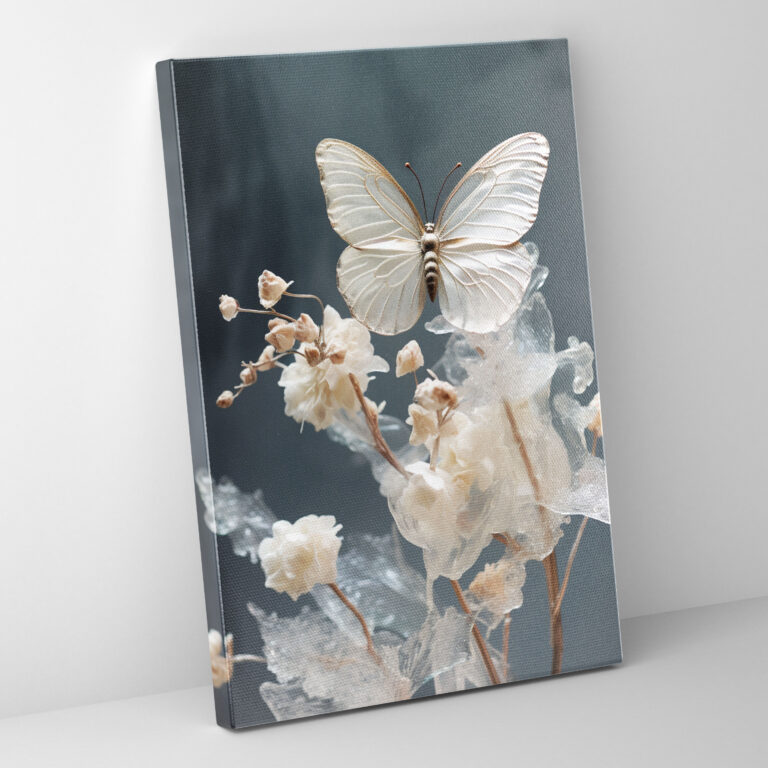 Realistic Glass Sculpture Canvas Print - Realistic Glass Sculpture, Blooming Flower, Intricate Beauty, Realistic Glass Sculpture