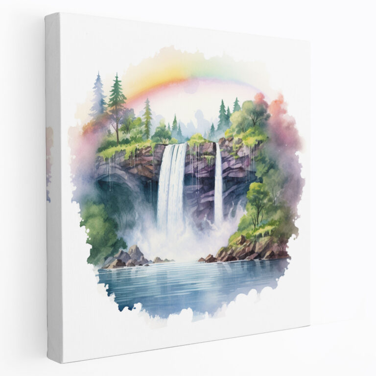 Rainbow Wall Art - Serene Watercolor Canvas Print - Rainbow, Majestic, Canvas, Home Decoration