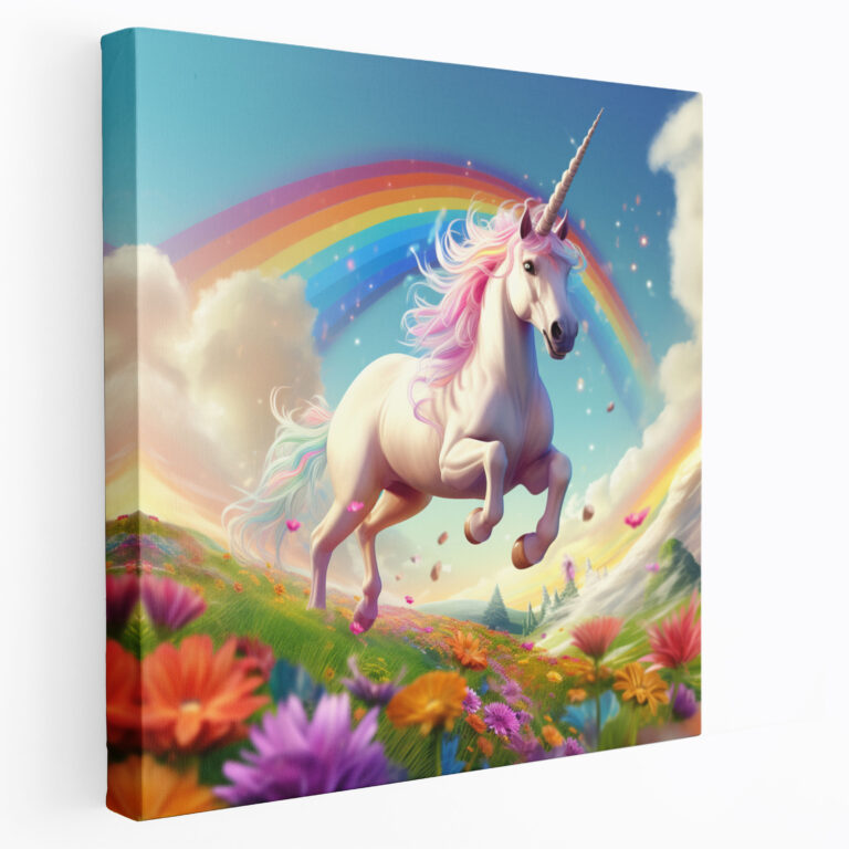 Rainbow Unicorn Wall Art - Rainbow, Prancing, Home Decoration, Wall Decoration