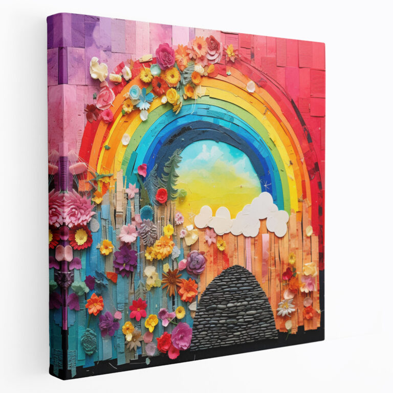 Textured Rainbow Canvas Print - Rainbow, Rainbow, Canvas Wall Art, Creativity