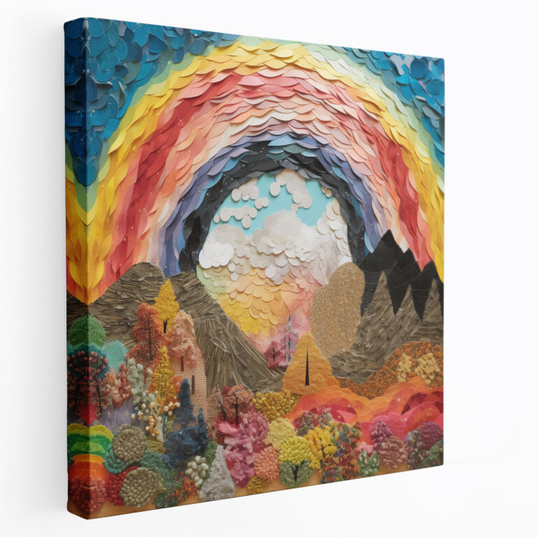 Rainbow Wall Art - Rainbow, Tactile Elements, Canvas Wall Art, Wall Art