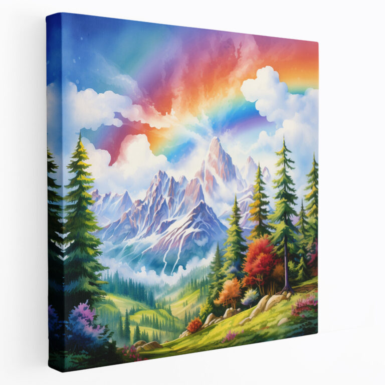 Rainbow Mountains Canvas Print - Rainbow, Wall Decoration, Peaceful, Mountains