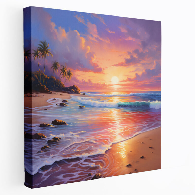 Rainbow Beach Sunset Canvas Print - Rainbow, Canvas Print, Beach Sunset, Beauty