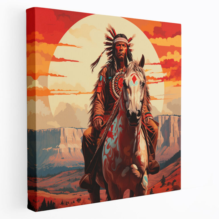 Red Indian Chief Canvas Print - Red Indian, Wall Art, Chief, Wall Decoration