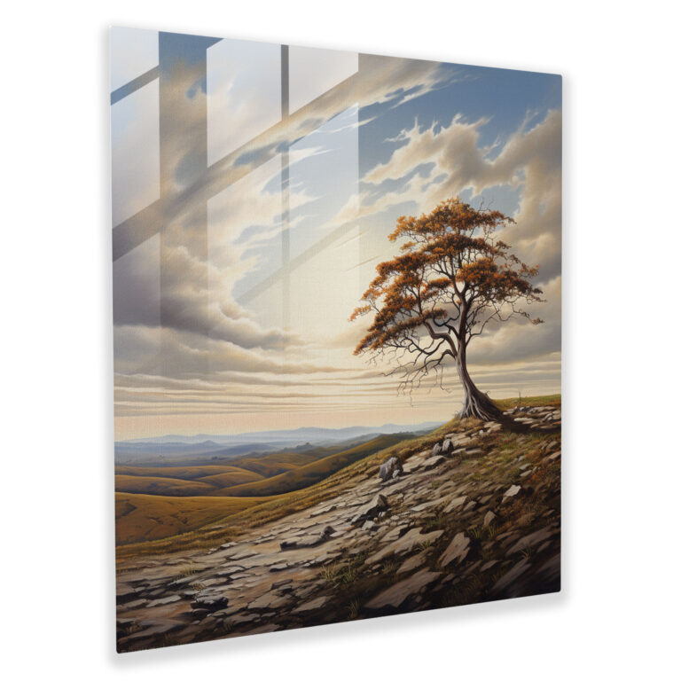 Rejection Reflection: Desolate Hill Glass Print - Rejection, Glass Wall Art, Rejection, Wall Decoration