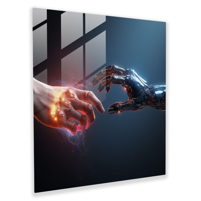 Rejection Reflection: Robotic Hand Glass Print - Rejection, Rejection, Home Decoration, Symbolism
