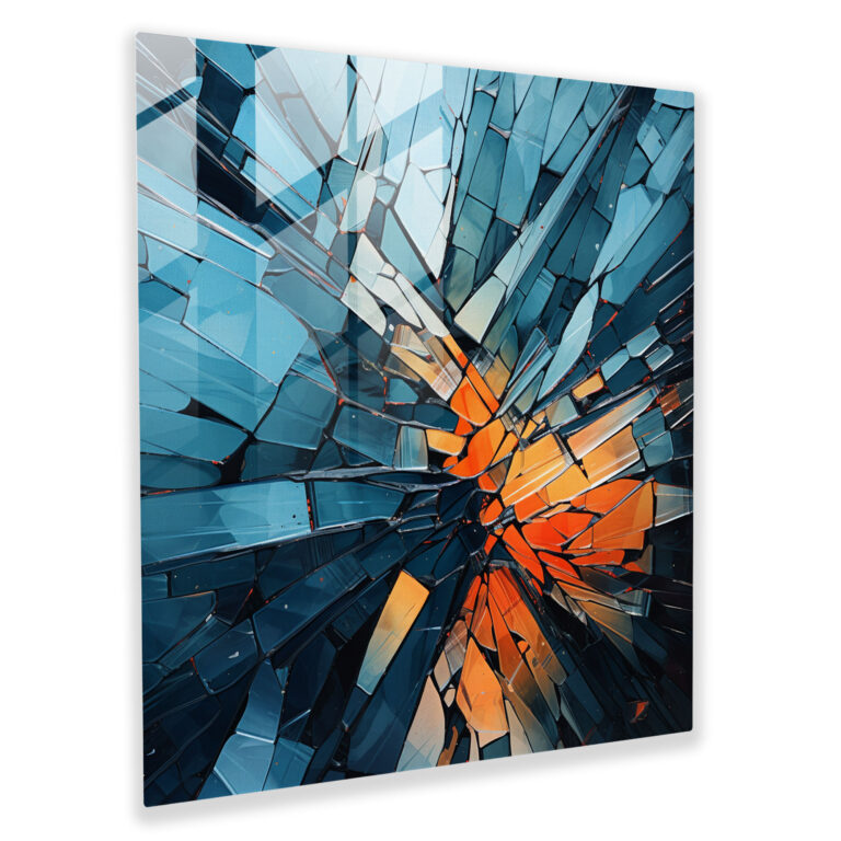 Interlocking Rejections - Glass Wall Art - Rejection, Jagged Lines, Wall Decoration, Glass Print