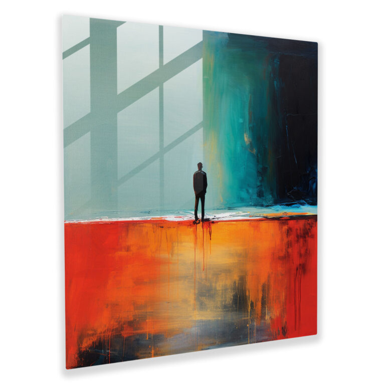 Rejection Abstract Glass Print - Rejection, Home Decoration, Rejection, Modern Art