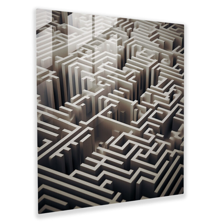 Rejection Geometric Glass Print - Rejection, Modern Art, Home Decoration, Wall Decoration
