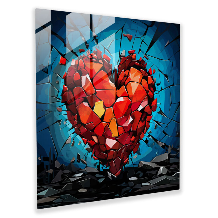 Rejection Pop Art Glass Print - Rejection, Glass Wall Art, Rejection, Wall Decoration