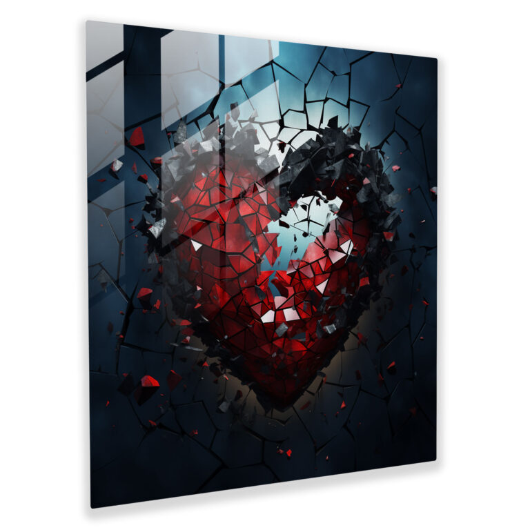 Shattered Love - Glass Print - Rejection, Glass Wall Art, Home Decoration, Rejection