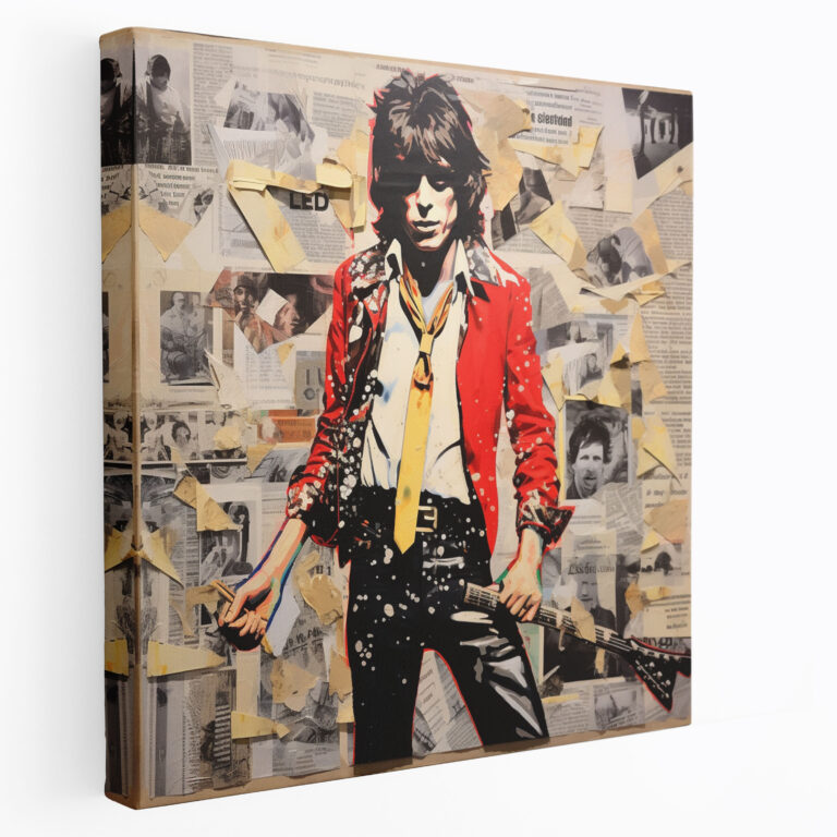 Rolling Stones Wall Art - Contemporary Collage Canvas Print - Rolling Stones, Wall Art, Mixed Media, Canvas
