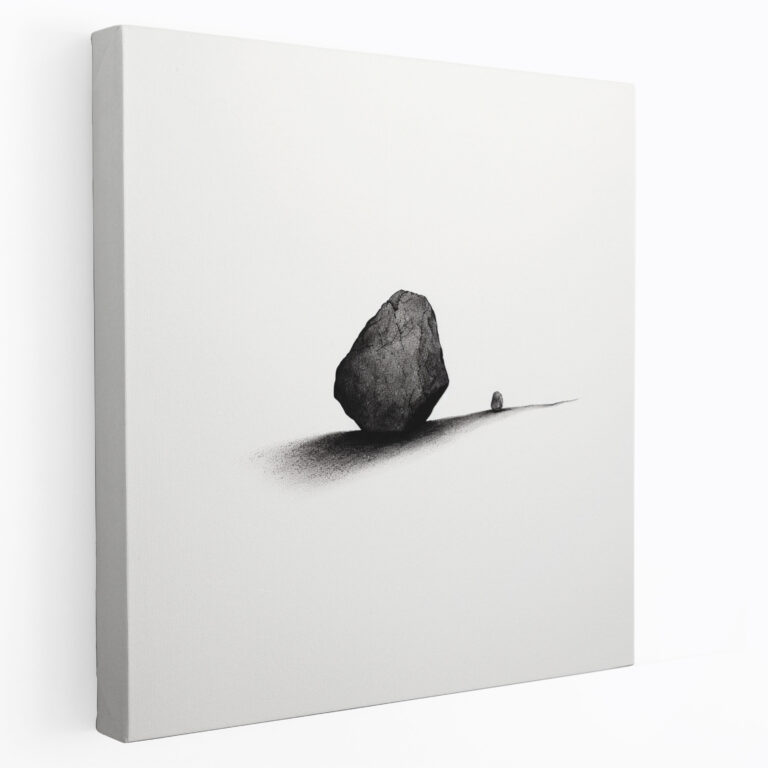 Minimalist Rolling Stone Wall Art - Rolling Stones, Wall Art, Wall Decoration, Canvas Print