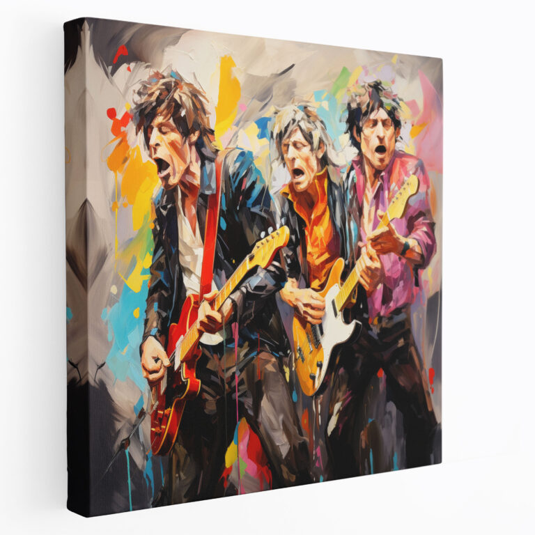 Rolling Stones Wall Art - Colorful Abstract Painting - Rolling Stones, Rolling Stones Art, Canvas, Rolling Stones