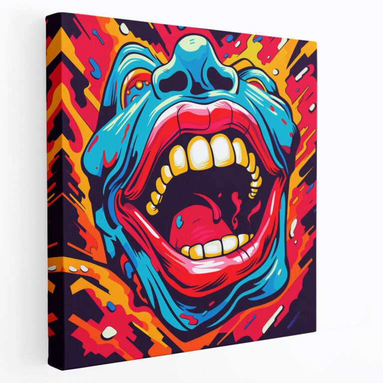 Rolling Stones Wall Decoration - Pop Art-Inspired Illustration - Rolling Stones, Canvas Print, Vibrant Colors, Canvas