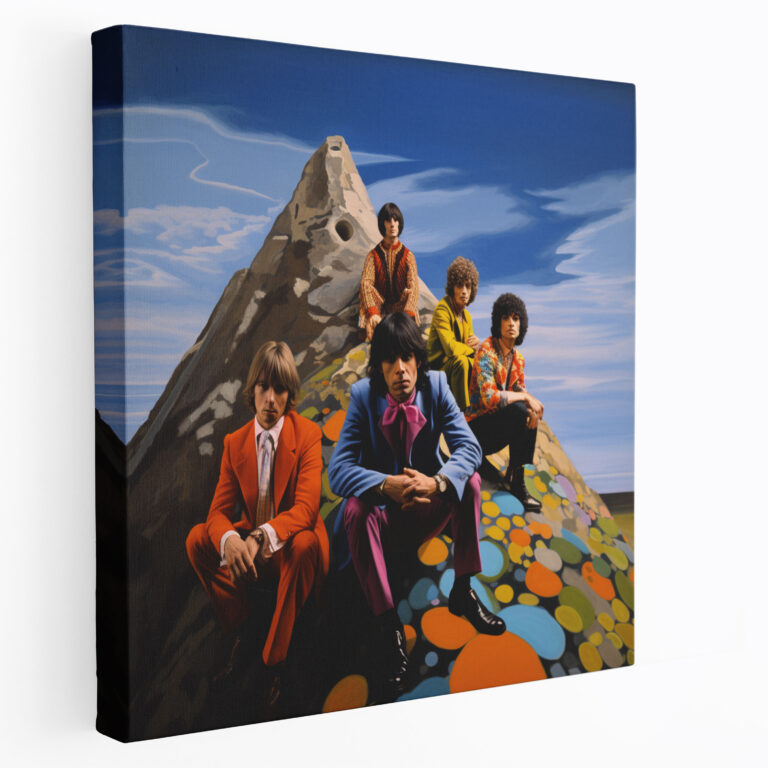 Rolling Stones Canvas Print - Retro Colorful Painting - Rolling Stones, Wall Art, Retro, Canvas